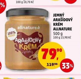 JEMNÝ ARAŠÍDOVÝ KRÉM ALLNATURE
