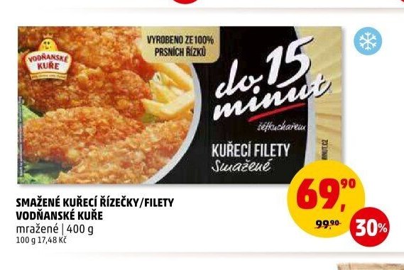 SMAŽENÉ KUŘECÍ ŘÍZEČKY/FILETY VODŇANSKÉ KUŘE