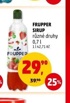 Frupper sirup různé druhy 0,7 l