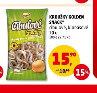 Kroužky Golden Snack cibulové, klobásové 70 g