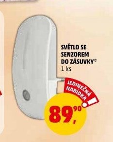 Světlo se senzorem do zásuvky