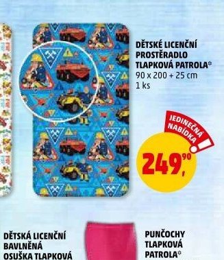 Dětské licenční prostěradlo Tlapková patrola