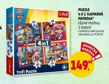Puzzle 4 v 1 Tlapková patrola