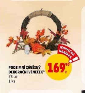 PODZIMNÍ ZÁVĚSNÝ DEKORAČNÍ VĚNEČEK
