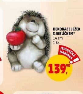 DEKORACE JEŽEK S JABLÍČKEM
