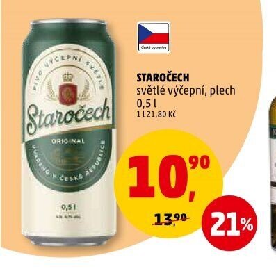 STAROČECH světlé výčepní, plech 0,5 l