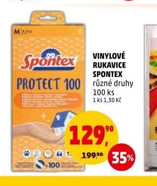 VINYLOVÉ RUKAVICE SPONTEX různé druhy 100 ks