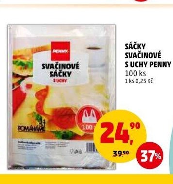 SÁČKY SVAČINOVÉ S UCHY PENNY 100 ks