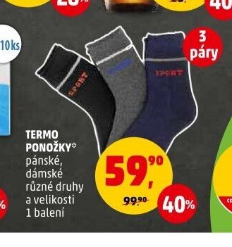 Termo ponožky pánské, dámské