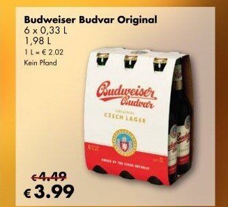Pivo světlý ležák B: Original Budweiser Budvar