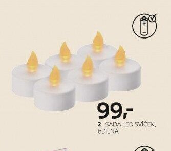Sada LED svíček, 6dílná