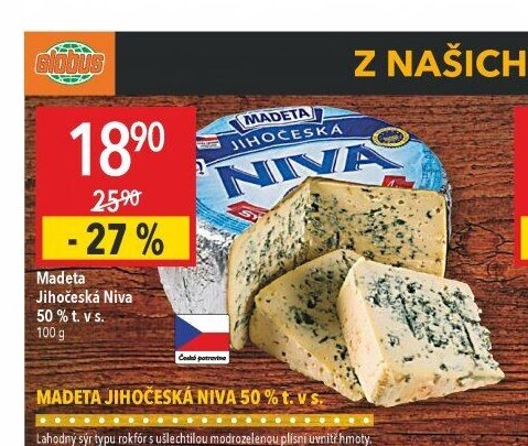 Madeta Jihočeská Niva 50 % t. v s.