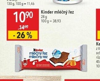 Kinder mléčný řez