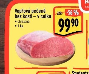 Vepřová pečeně bez kosti - v celku
