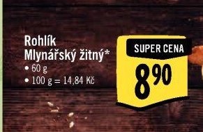 Rohlík Mlynářský žitný