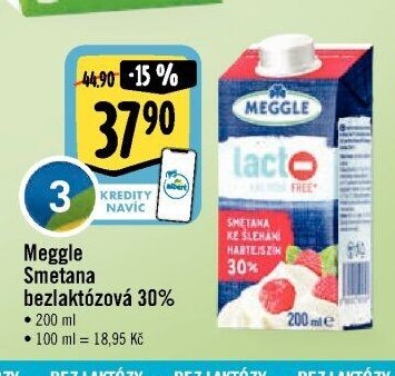 Meggle Smetana bezlaktózová 30%