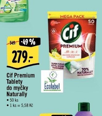 Cif Premium Tablety do myčky Naturally