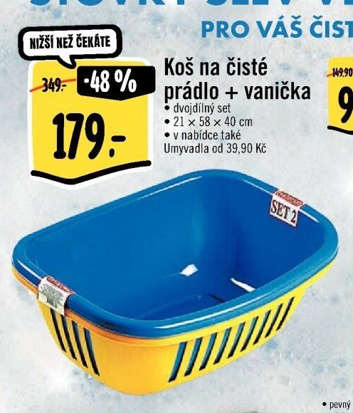 Koš na čisté prádlo + vanička