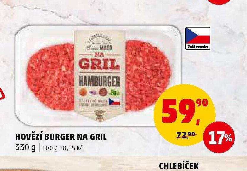 HOVĚZÍ BURGER NA GRIL