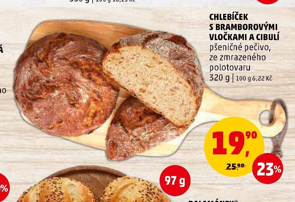 CHLEBÍČEK S BRAMBOROVÝMI VLOČKAMI A CIBULÍ