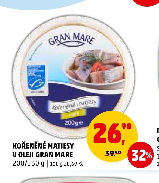 KOŘENĚNÉ MATJESY V OLEJI GRAN MARE 200/130 g