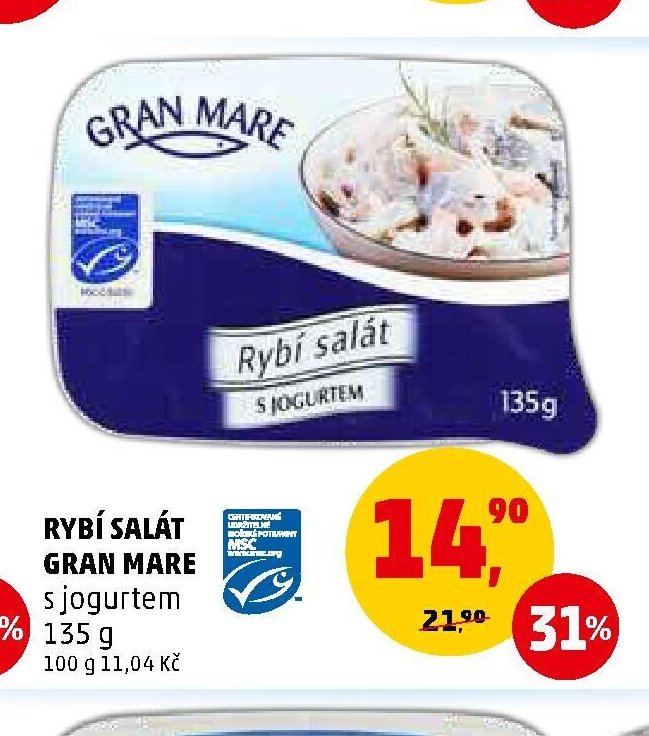 RYBÍ SALÁT GRAN MARE s jogurtem 135 g