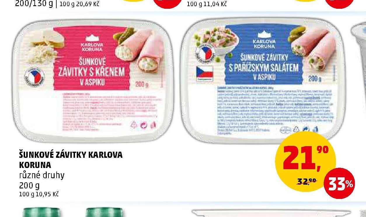 ŠUNKOVÉ ZÁVITKY KARLOVA KORUNA 200 g