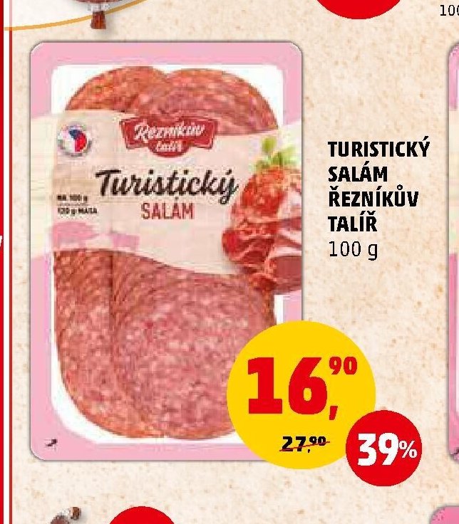 TURISTICKÝ SALÁM ŘEZNÍKŮV TALÍŘ 100 g