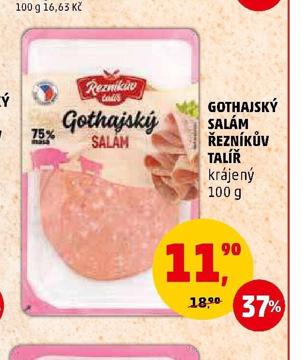 GOTHAJSKÝ SALÁM ŘEZNÍKŮV TALÍŘ krájený 100 g