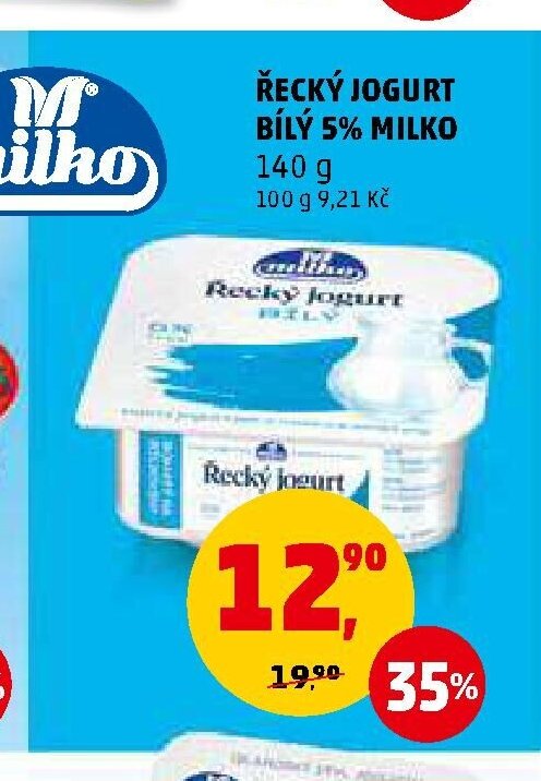 ŘECKÝ JOGURT BÍLÝ 5% MILKO