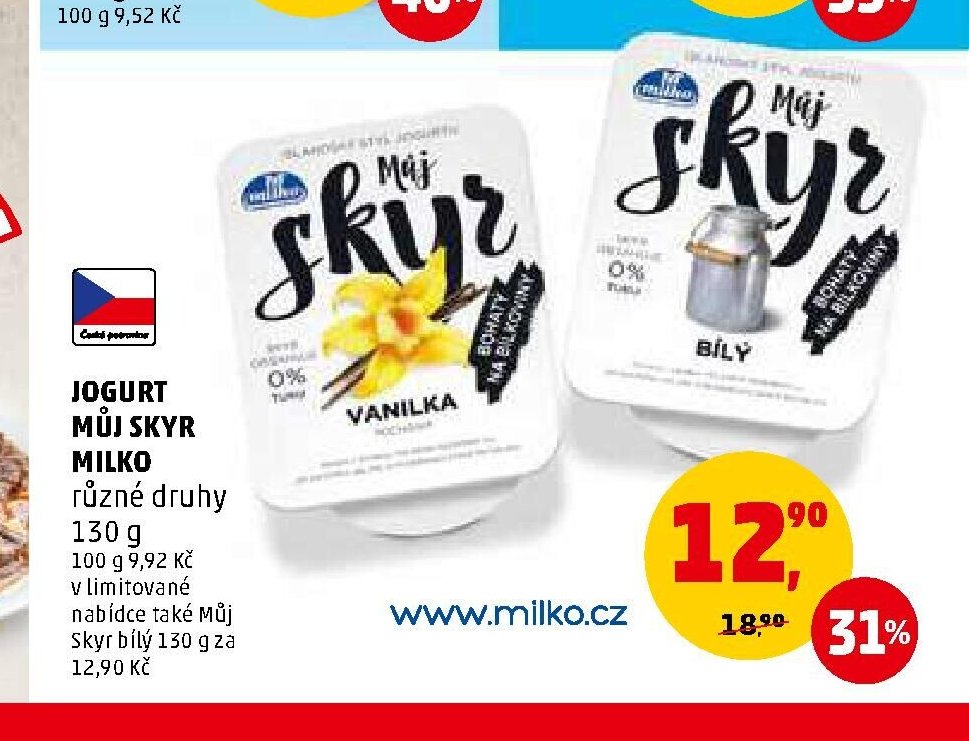 JOGURT MŮJ SKYR MILKO
