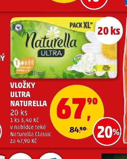 VLOŽKY ULTRA NATURELLA 20 ks