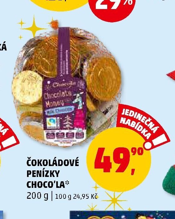 ČOKOLÁDOVÉ PENÍZKY CHOCO'LA