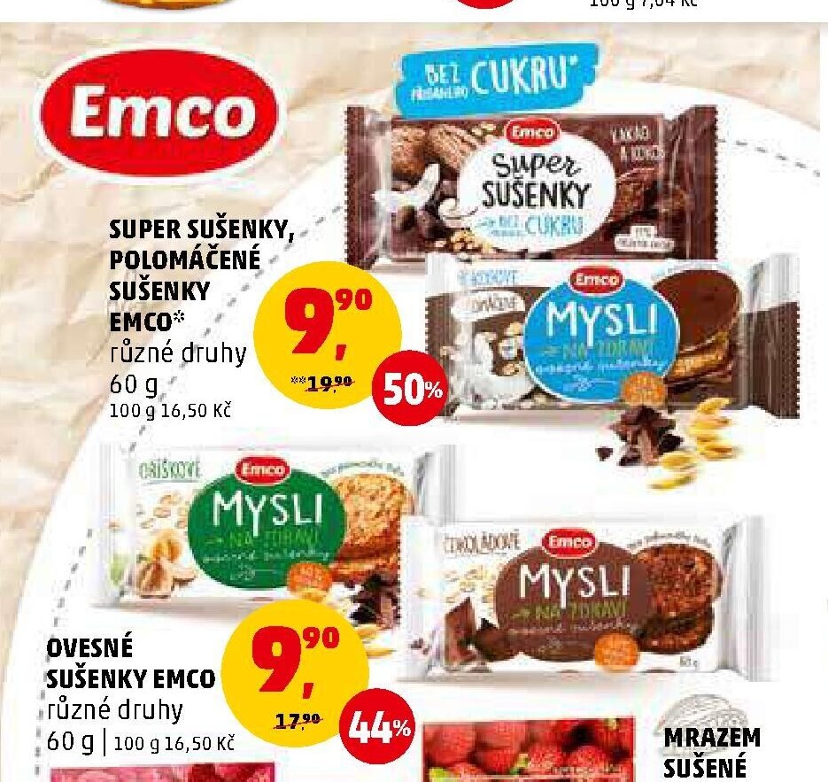SUPER SUŠENKY, POLOMÁČENÉ SUŠENKY EMCO