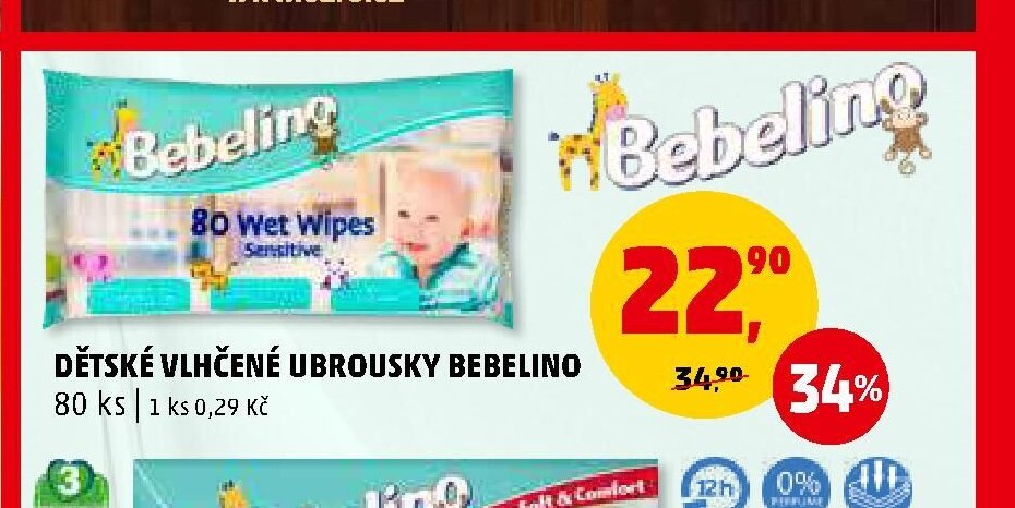 Dětské vlhčené ubrousky Bebelino