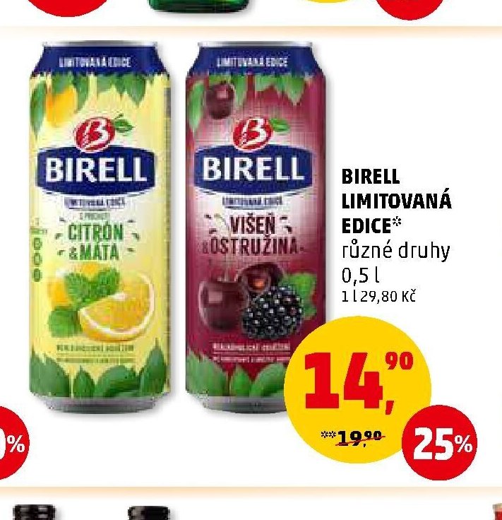 BIRELL LIMITOVANÁ EDICE různé druhy