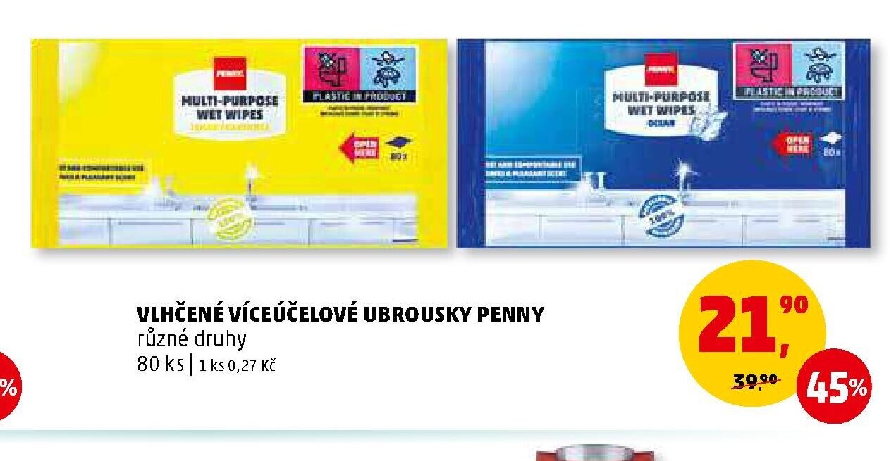 VLHČENÉ VÍCEÚČELOVÉ UBROUSKY PENNY různé druhy