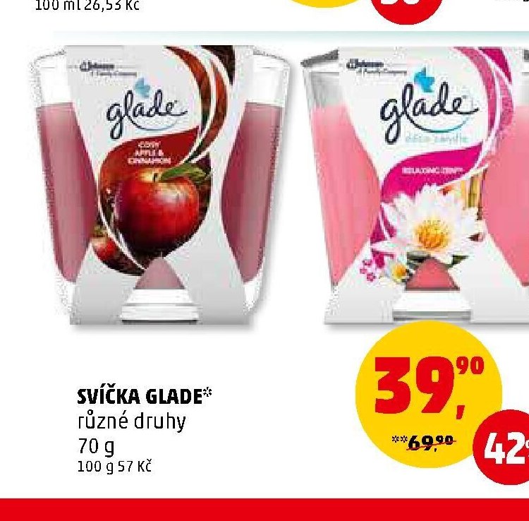 SVÍČKA GLADE různé druhy