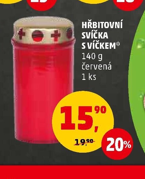 HŘBITOVNÍ SVÍČKA S VÍČKEM