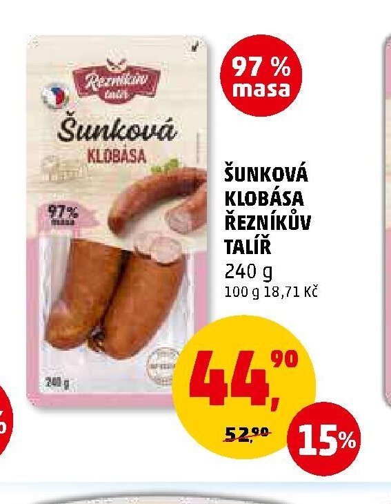 Šunková klobása Řezníkův talíř