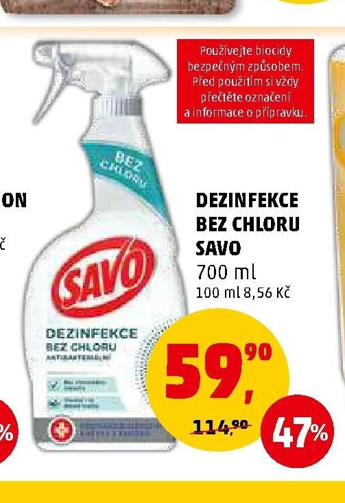 DEZINFEKCE BEZ CHLORU SAVO