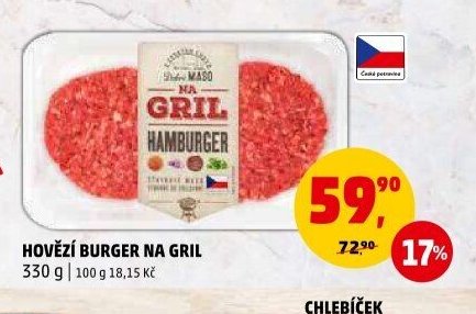 HOVĚZÍ BURGER NA GRIL
