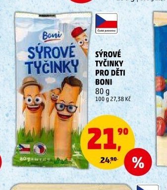 Sýrové tyčinky pro děti Boni