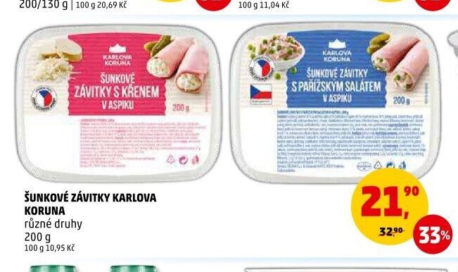 ŠUNKOVÉ ZÁVITKY KARLOVA KORUNA