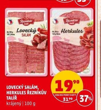 LOVECKÝ SALÁM, HERKULES ŘEZNÍKŮV TALÍŘ krájený 100 g