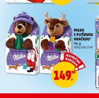 Milka s plyšovou hračkou