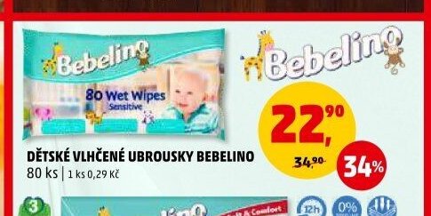 Dětské vlhčené ubrousky Bebelino