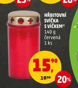 Hřbitovní svíčka s víčkem