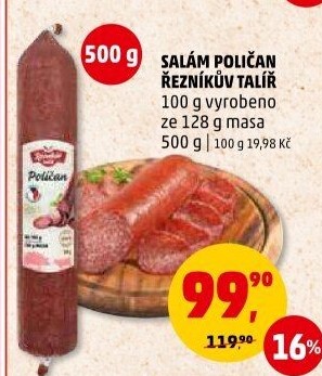 Salám Poličan Řezníkův talíř