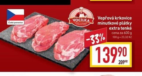 Vepřová krkovice minutkové plátky extra tenké
